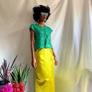 Vintage green lace blouse